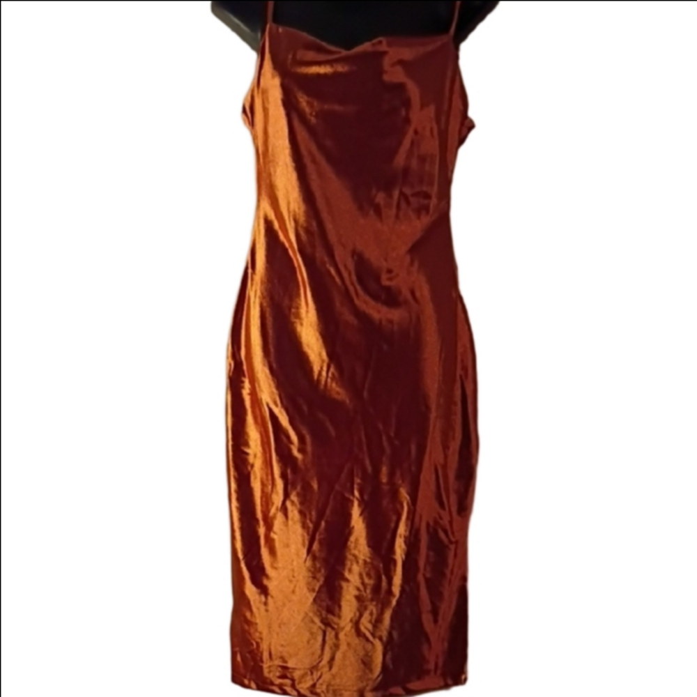 Sleek Bronzy Satin Slip Dress By Xxxiticat. Size Small. Beautiful Dress.